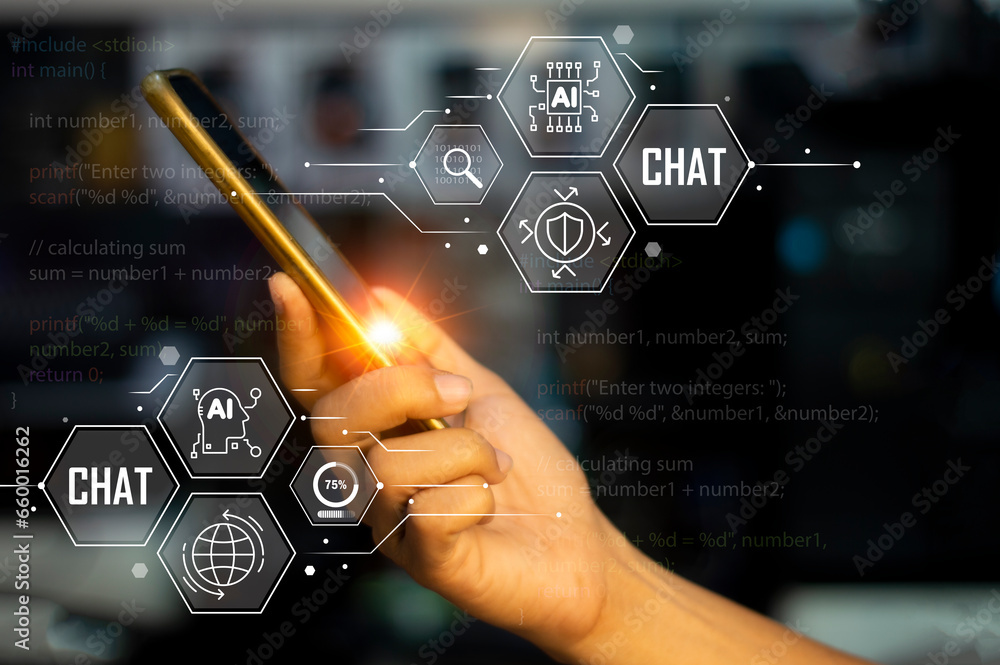 Poster the ai chatbot concept is unique in that it can interact as naturally as a real human. industry inno