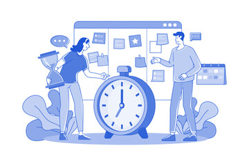 Business team managing task schedule