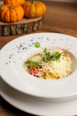 glintwein autumn menu grok pasta pumpkin halloween pizza croissant soup drink tea cheescakes meats
