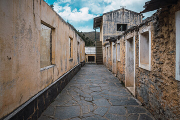 Fototapeta premium Streets of an old mining town. Hidden Town in Cerro Áspero