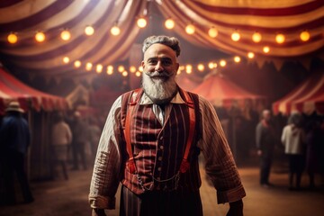 Portrait of a joker man old man in joker costume at the circus waiting festival backstage Generative AI