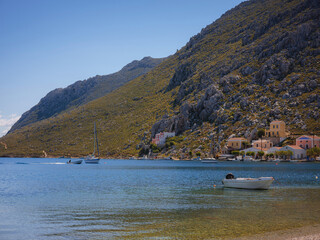 Fototapeta na wymiar Symi Island, Greece islands holidays from Rhodos in Aegean Sea.