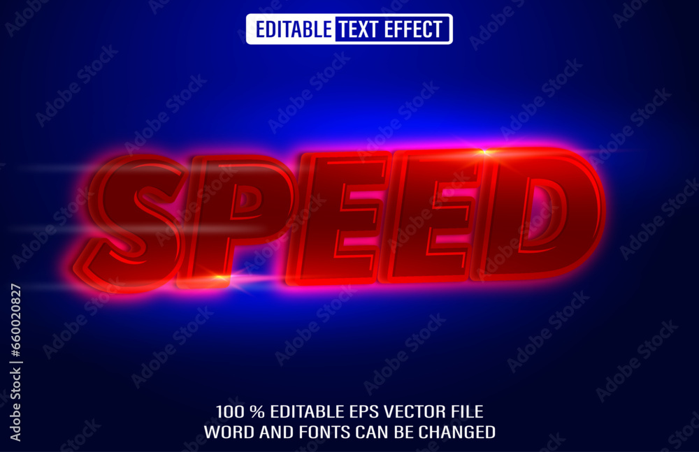 Poster editable speed text effect 3d style template
