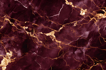 Marble granite dark pink and white with gold texture. Background wall surface seamless pattern graphic burgundy, cherry, ruby floor ceramic counter texture stone Generative AI