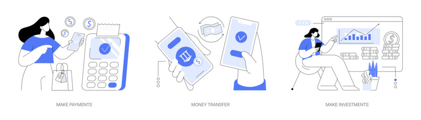 Banking app isolated cartoon vector illustrations se
