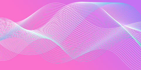 Abstract pink futuristic blend waves lines and technology background. Modern pink flowing wave lines and glowing moving lines. Futuristic technology and sound wave lines background.