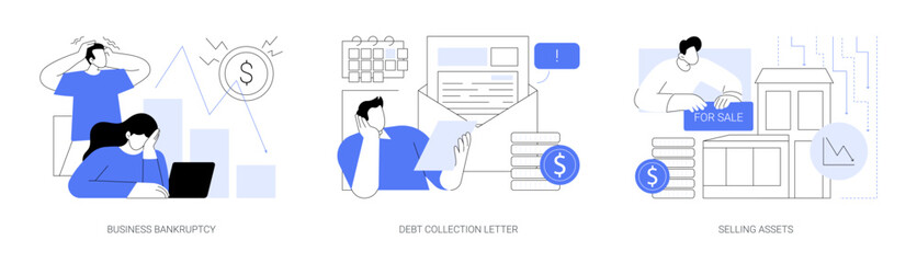 Business liquidation isolated cartoon vector illustrations se