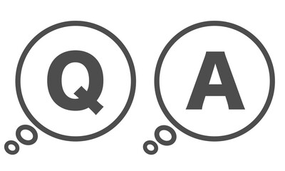 シンプルな吹き出し2QAアイコングレー