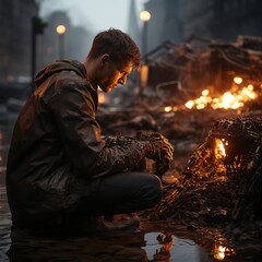 Fire is spread in the residential district