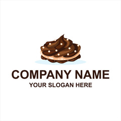 chocolate cake logo vector