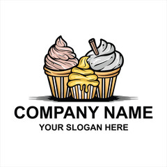 cup cakes logo vector