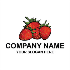 strawberry logo vector