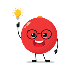 Cute smart cranberry character. Funny fruit got inspiration idea cartoon emoticon in flat style. closet vector illustration