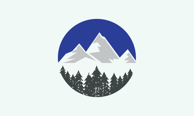 illustration for forest mountain and landscape