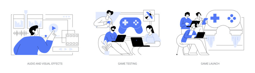 Game development isolated cartoon vector illustrations se