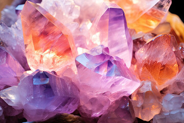 Crystals illuminated by soft natural light. 