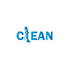 A cleaning company logo. Icon of Cleaning word.