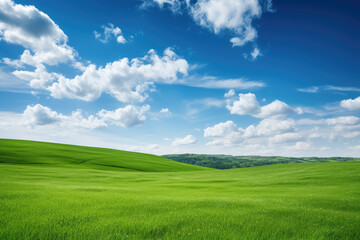 Fototapeta premium green field and blue sky
