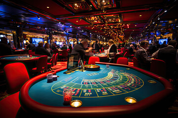 A casino with gambling and many players