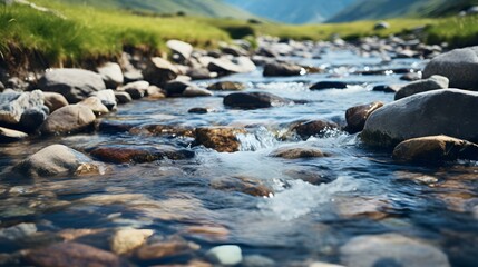 Obraz premium Close up of a River in the Mountains. Beautiful natural Background