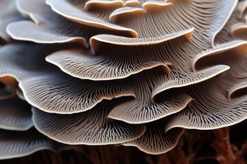closeup of portabella mushroom gills