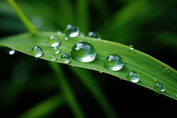 close-up of water drops on grass