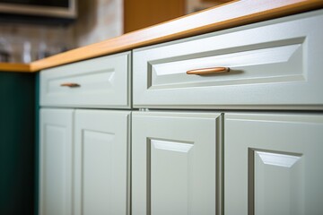 close-up of a fresh coat of paint on kitchen cabinet doors