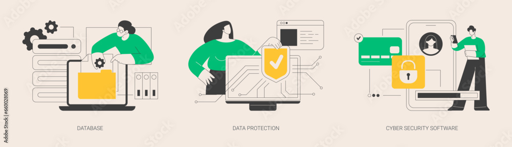 Aufkleber cloud computing network safety abstract concept vector illustrations.