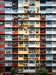 residencial buildings facades in hong kong