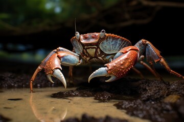 robber crab at palmyra atoll national wildlife refuge - obrazy, fototapety, plakaty