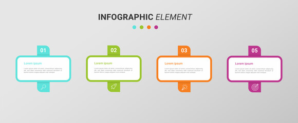 Fototapeta na wymiar Infographic elements design template, business concept with 4 steps or options, can be used for workflow layout, diagram, annual report, web design.Creative banner, label vector,infographic, graphic, 