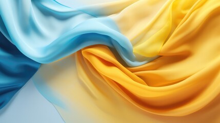 Yellow and blue silk background - generative ai