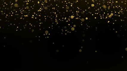 Gold particles celebration motion background. 4K glowing glamour gold dust Animation Video