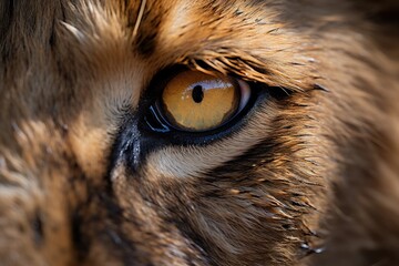 the eye of a lion, panthera leo