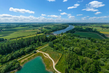 Fototapeta na wymiar Das Donauried bei Schwenningen im Luftbild