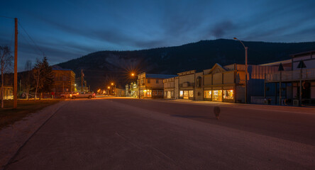 Early morning on Front Street in Dawson City, Yukon, Canada