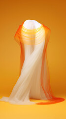 Fototapeta na wymiar Ethereal Elegance: The Dance of Fabric and Light,orange and white silk