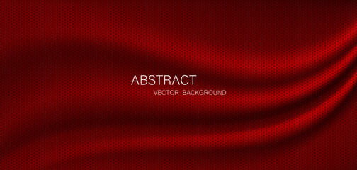 Abstract background, fabric waves or wavy lines, red silk or textiles for background. Elegant red background or dark wallpaper.	