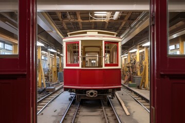 trolley carriage assembly viewed from inside garage