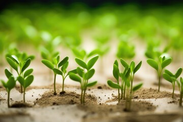 a seamless background of paperwork with green sprouts popping up