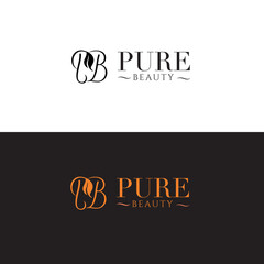 Pure Beauty Logo with Feminine, Creative and Nature Concept logo design