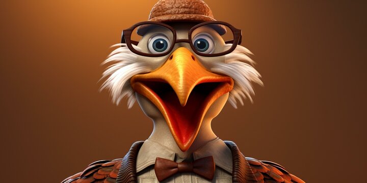 Thanksgiving turkey character cartoon 