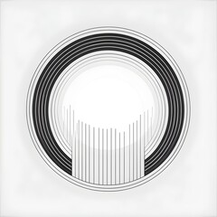 logo minimaliste pour la dpression vector art black and white line art circle frame  - obrazy, fototapety, plakaty