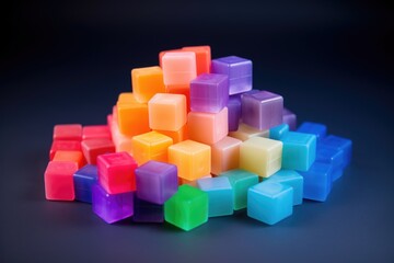 Obraz premium a pile of alphabet cubes organized in a gradient