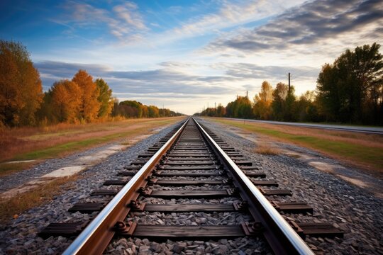 two parallel rail tracks going off into the distance
