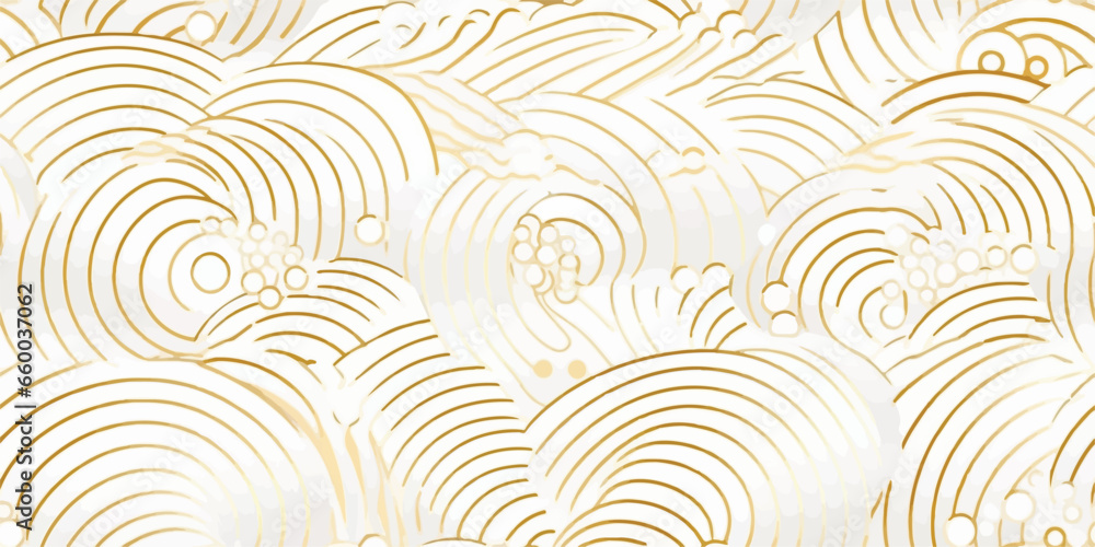 Poster luxury wave pattern seamless circle abstract wave background stripe white gold luxury color and line