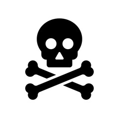 Danger sign with skull. Toxic, electricity or chemical Warning icon. Danger triangle symbol of death
