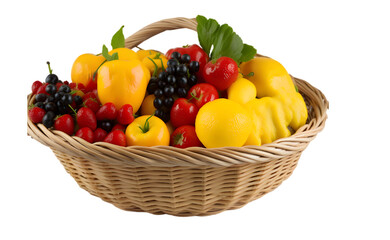 basket of fruits, with transparent background PNG 