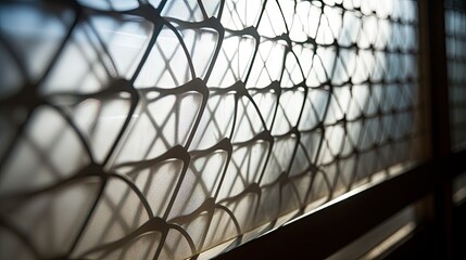 Glass Panel with Wire Mesh Overlay