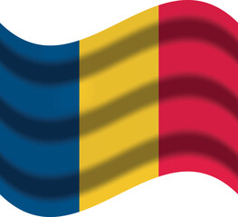 Fototapeta premium romania flag with wind icon